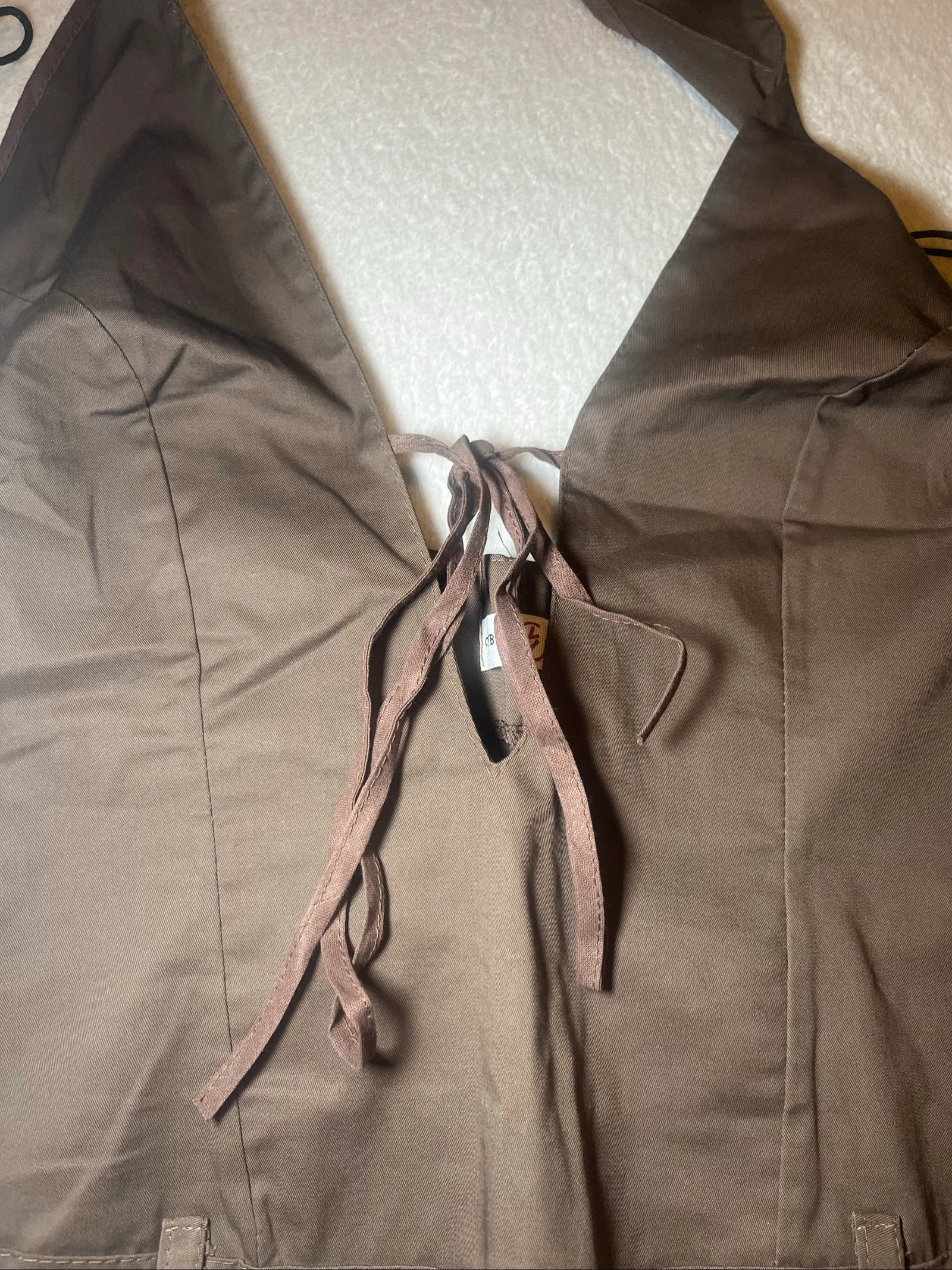 Brown Cargo / Y2K Style Backless Dress – photo 6